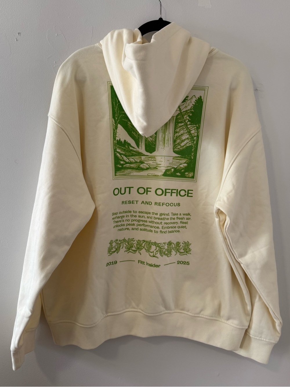 NWOT Openhouse “Out of Office” Cream Heavyweight Hoodie Sweatshirt